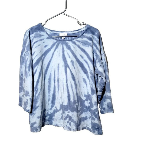 Pure Jill Sweatshirt Large Tie-Dye Blue Breathable Casual Comfort Pullover Boho - Picture 1 of 13